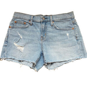 GAP Light Blue Distressed Jean Shorts